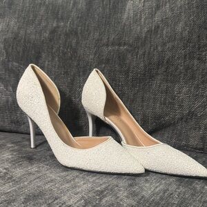 New Annaili Elegant White Women's Heels Size 9